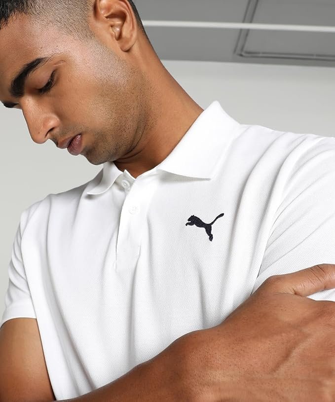 Puma Men's Solid Slim Fit Cotton Essential Polo T-Shirt for Regular wear - Image 3